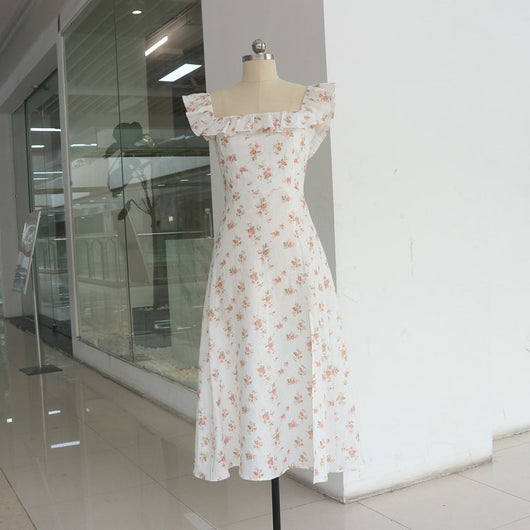 Vestido Lino Floral sin Mangas con Cintura Reductora - Image 10