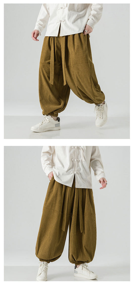 Pantalones Harem Sueltos para Hombre con Puños Elásticos - Image 11