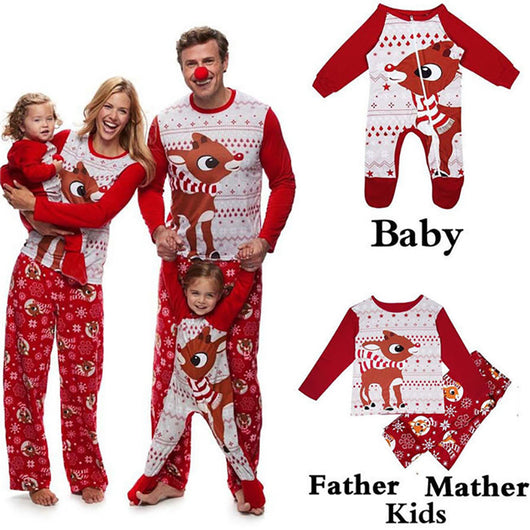 Pijamas Navideños a Juego para Toda la Familia - Estampado de Zorro Lindo