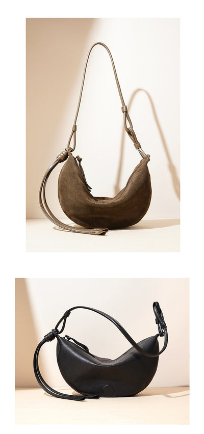 Bolso Bandolera Retro Media Luna en Cuero Oveja - Image 10