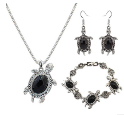 Conjunto de Joyería Tortuga Turquesa - Collar, Aretes y Accesorios de Moda - Image 2