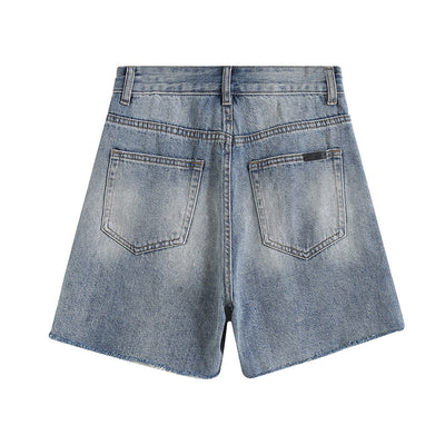 Shorts de Mezclilla Baggy Rotos con Acabado Raw Edge - Image 18