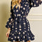 Vestido Largo Plisado Ajustado al Talle con Cuello en V