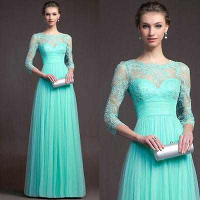 Vestido de Encaje Manga Larga Semitransparente - Image 2