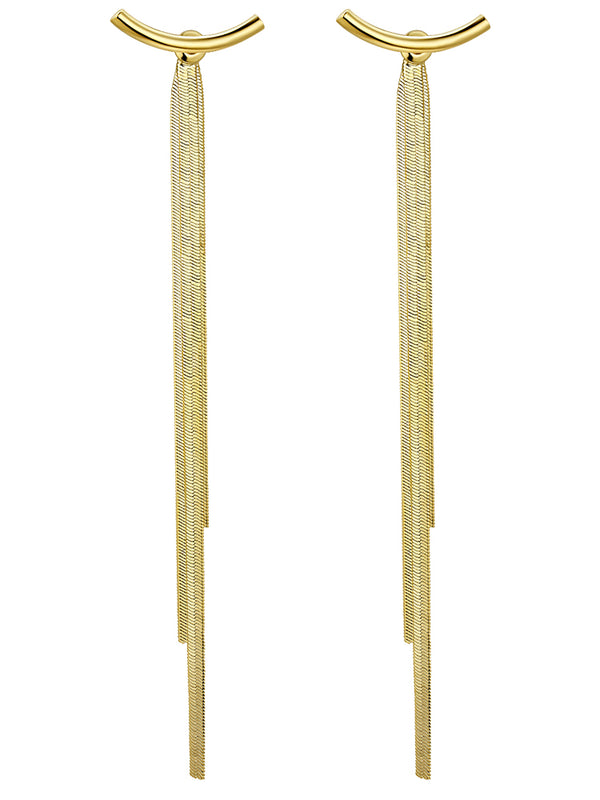 Aretes Largos con Borla Dorada - Elegancia Pendiente - Image 13