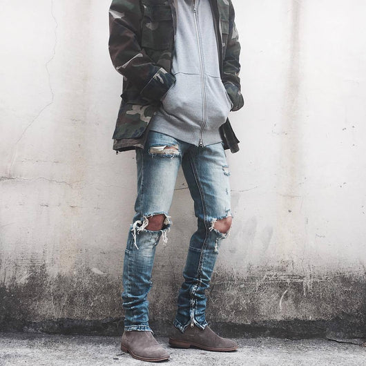 Jeans Slim Fit Destruidos para Hombre - Estilo Urbano Moderno - Image 3