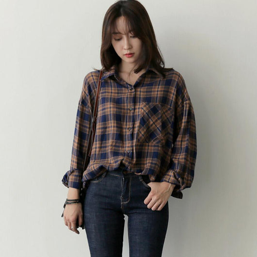 Camisa Cuadriculada Holgada para Primavera - Image 9