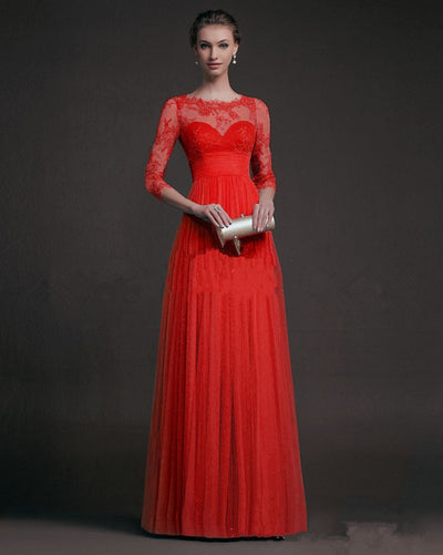 Vestido de Encaje Manga Larga Semitransparente - Image 6