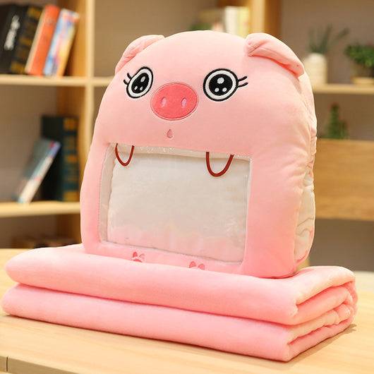 Almohada Térmica Multiusos con Bolsillo para Celular y Manta Integrada - Image 11