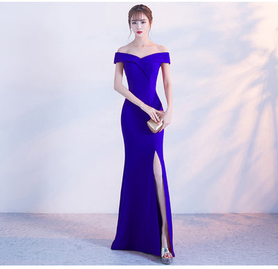 Vestido de Fiesta Elegante con Hombros Descubiertos y Falda Sirena - Image 5