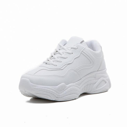 Zapatos Blancos Cómodos para Dama con Suela Gruesa y Cordones - Image 4