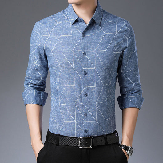 Camisa de Algodón Fina de Manga Larga para Hombre - Image 11