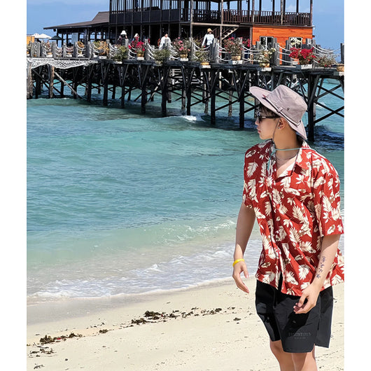 Camisa de Playa Hawaii Ice Silk con Estampado Tropical - Image 9