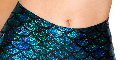 Shorts Holográficos con Patrón Escamas de Sirena en Dorado - Image 4