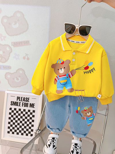 Conjunto de Dos Piezas: Suéter Infantil con Solapa y Mangas Largas - Image 11