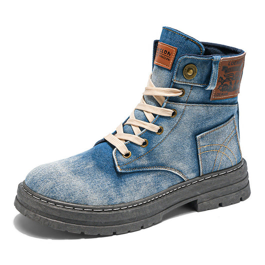Botas Martin Denim Talla Grande para Hombre - Calzado de Trabajo Versátil - Image 5