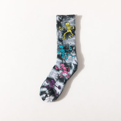 Calcetines Estampados Tie-Dye con Diseño de Calavera y Skateboard - Image 16