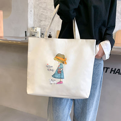 Bolsa de Lona para Mujer - Bolso Tote Escolar Versátil - Image 3
