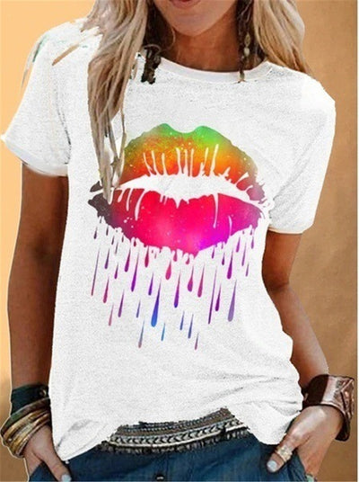 Blusa Estampado Margaritas con Diseño Labios Sexy para Mujer - Image 12