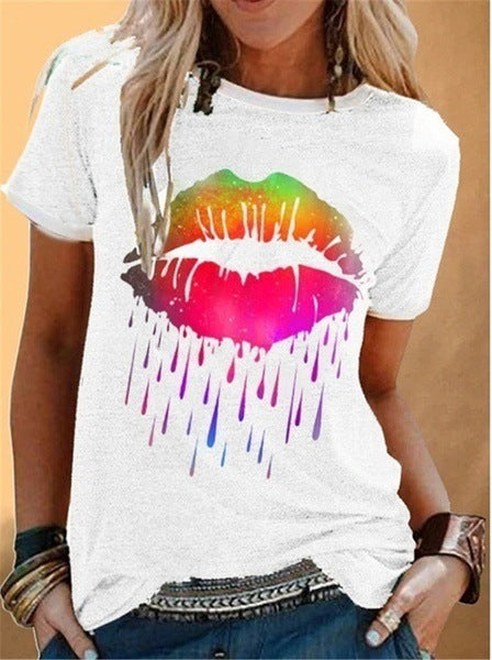 Blusa Estampado Margaritas con Diseño Labios Sexy para Mujer - Image 12