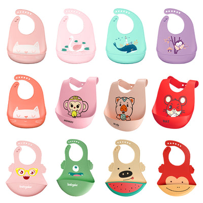 Babero Impermeable de Silicona con Bolsillo Colector Grande