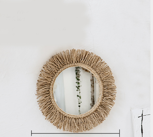 Espejo Decorativo con Marco de Cuerda de Cáñamo para Pared - Image 9