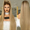 Diadema de Lino con Cabello Liso Largo