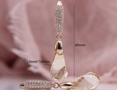 Aretes de Cristal Austriaco Champagne para Mujer - Image 3