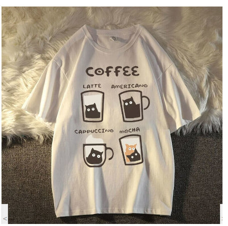Camiseta de Manga Corta Flocking Milk Coffee para Hombre - Image 8