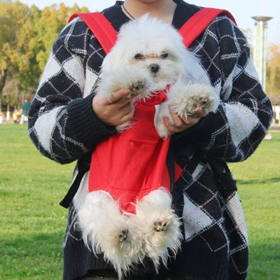 Denim blue pet carrier backpack with open head and leg holes, featuring breathable mesh and a front pocket. - Image 10