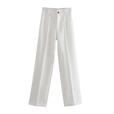 Pantalones Casuales de Cintura Alta Estilo Europeo - Corte Recto Clásico - Image 20