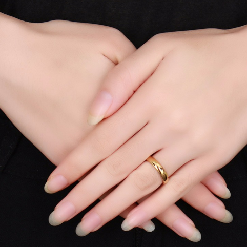 Anillos de Matrimonio Tungsteno Carburo Vintage para Parejas - Diseño Chapado en Oro - Image 3