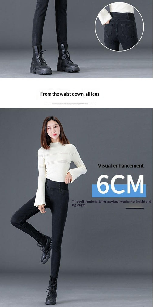 Jeans Skinny de Cintura Alta con Forro Polar Cálido y Cintura Elástica - Image 19