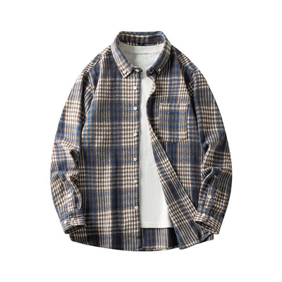 Camisa de Franela a Cuadros para Hombre - Abrigo Casual Grueso Talla Grande Otoño Invierno - Image 11