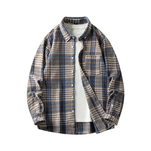 Camisa de Franela a Cuadros para Hombre - Abrigo Casual Grueso Talla Grande Otoño Invierno - Image 11