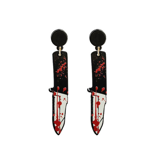 Aretes de Hacha Ensangrentada Halloween - Diseño Acrílic Retro