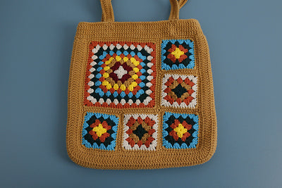 Bolso de Hombro con Patrón Cuadros en Lana - Image 8