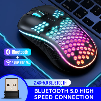 Ratón Gamer Inalámbrico Dual Mode RGB con Estructura Honeycomb SA-1