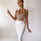Vestido Ajustado sin Mangas con Detalles de Diamantes