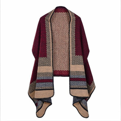 Capa Gruesa de Cachemira a Cuadros para Mujer Talla Plus - Abrigo Térmico - Image 13