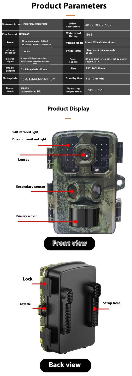 Cámara de Vigilancia para Caza 1080p HD - Seguimiento Exterior - Image 6