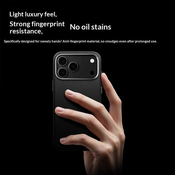 Funda Magnética de Cuero Genuino para Celular con Protección Antihuellas