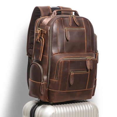 Mochila Trolley de Cuero Retro con Ruedas - Image 17
