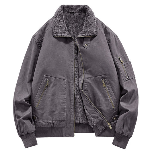 Chaqueta de Algodón Lavado con Forro Polar para Hombre - Resistente al Viento - Image 8