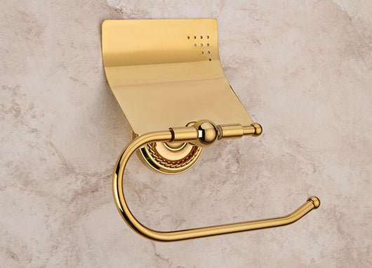 Portarrollos de Baño Dorado Lujo en Latón - Accesorío Pared Premium - Image 3