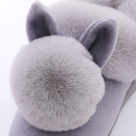 Pantuflas Cálidas de Conejo y Gato Felpa - Zapatillas de Casa Algodón Grueso Invierno - Image 2