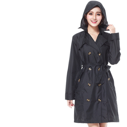 Impermeable Retro Británico para Mujer con Cinturón Ancho - Image 3