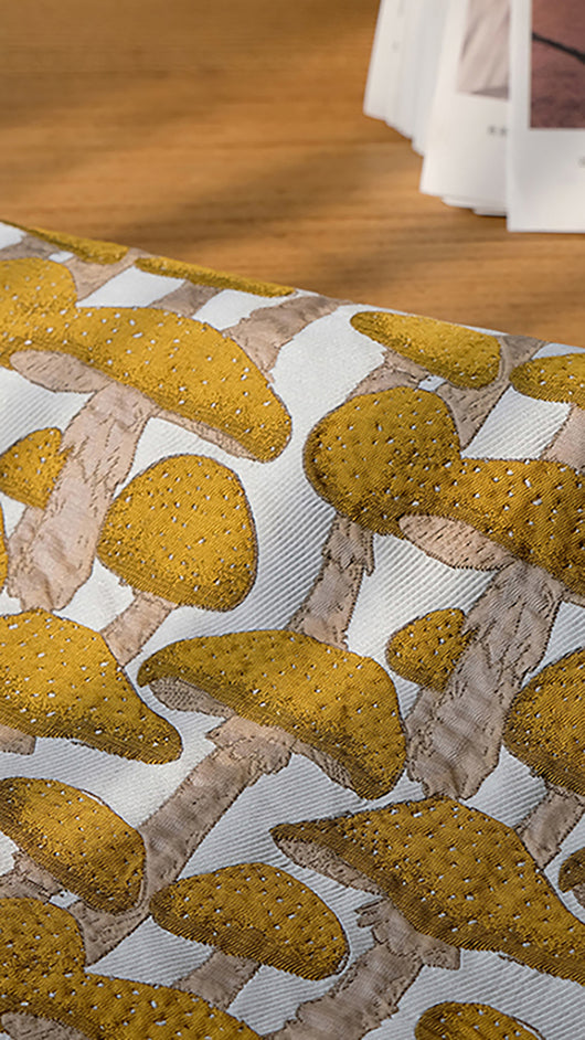 Tela Jacquard Estampada con Patrón de Champiñones Caricaturizados para Almohadas y Bolsas DIY - Image 3