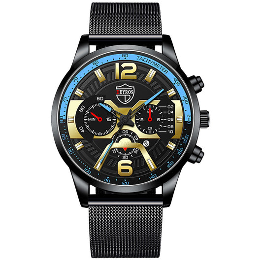 Reloj de Acero Inoxidable con Calendario para Hombre - Cuarzo Resistente - Image 3
