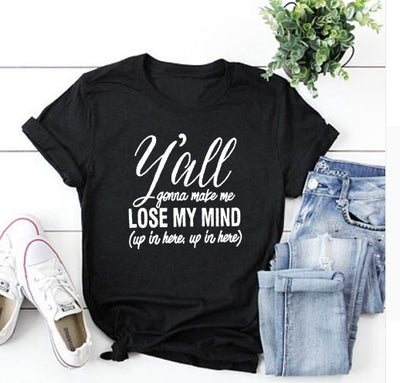 Camiseta Estampada LOSE MY MIND con Letras Audaces - Image 8